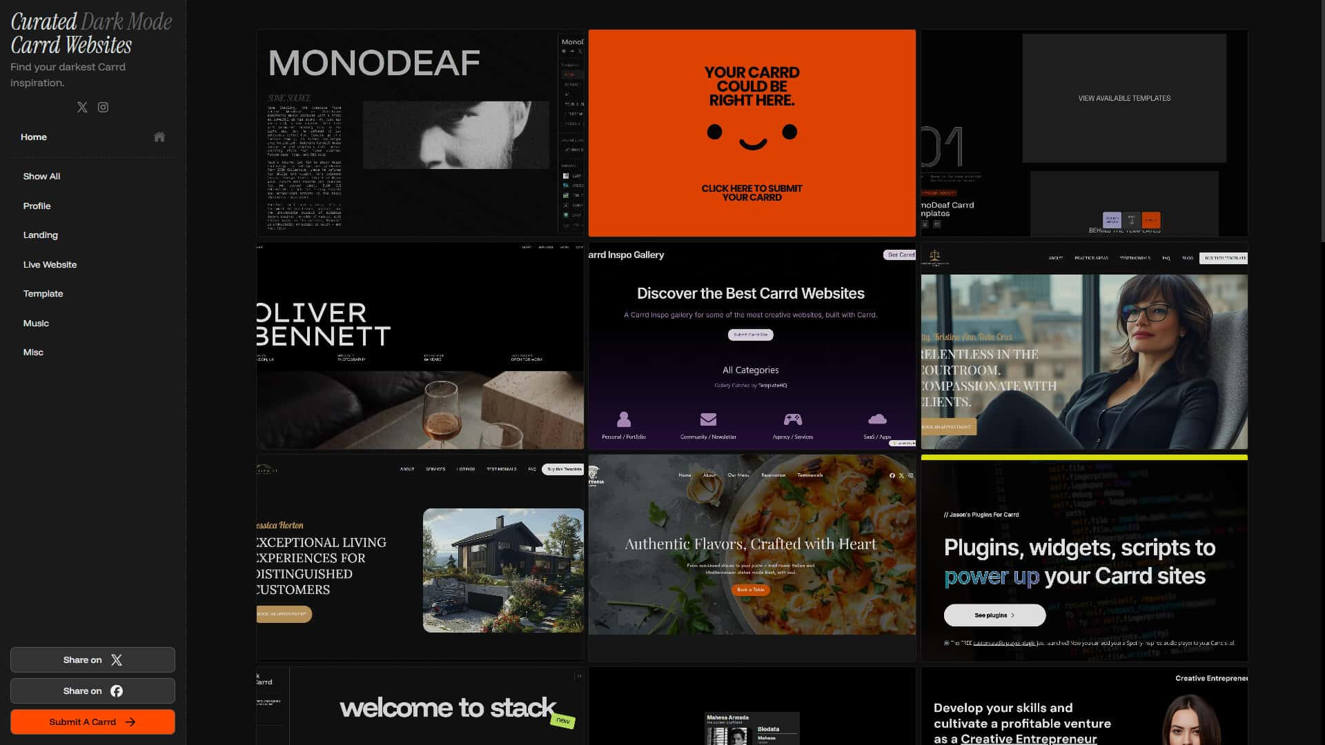 dark designs — Collection of dark Carrds